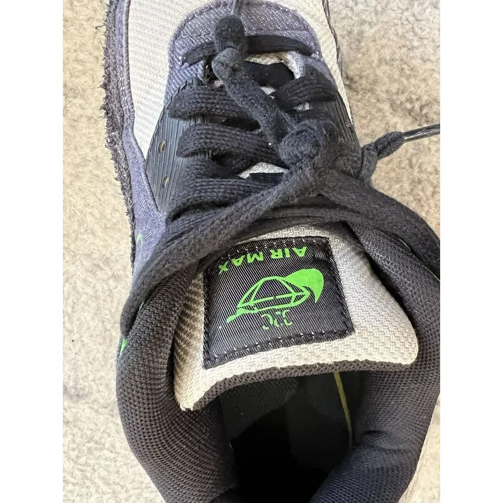 Nike Air Max 90‎ LTR SE Kids Size 6.5Y/Womens 8 Black Scream Green DN4376-001 - Picture 8 of 9